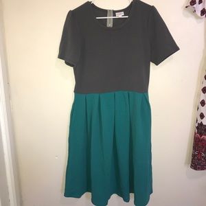 Lularoe XL Teal/Grey Amelia